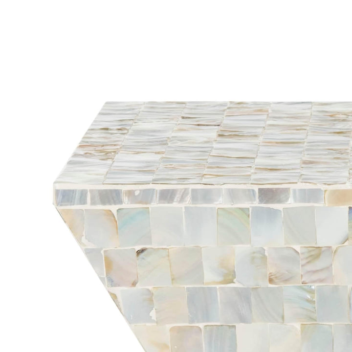 Aquamarine Multi/Blue Square Mosaic Stool 15.7"x15.7"x19.5" Multi olor Modern - Diamond Home USA