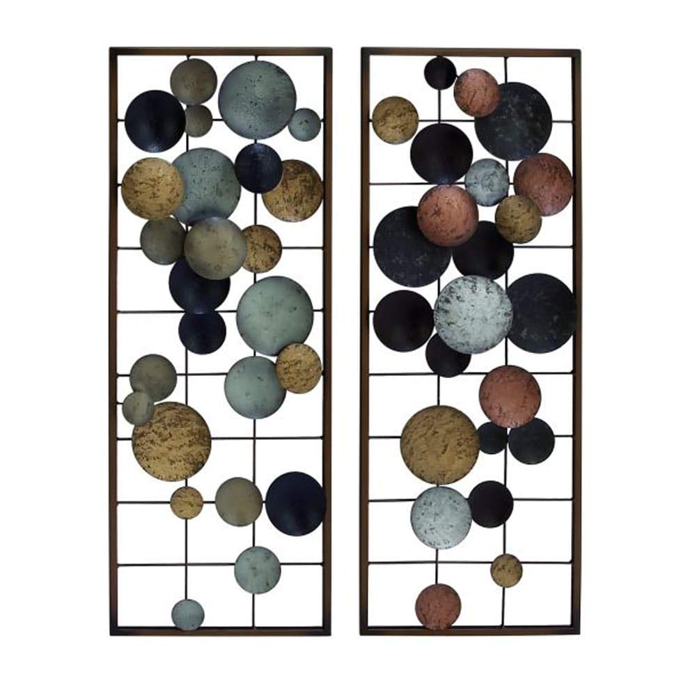 Abstract Metal Wall Decor (Set of 2) Multi Color Mid-Century Modern Iron