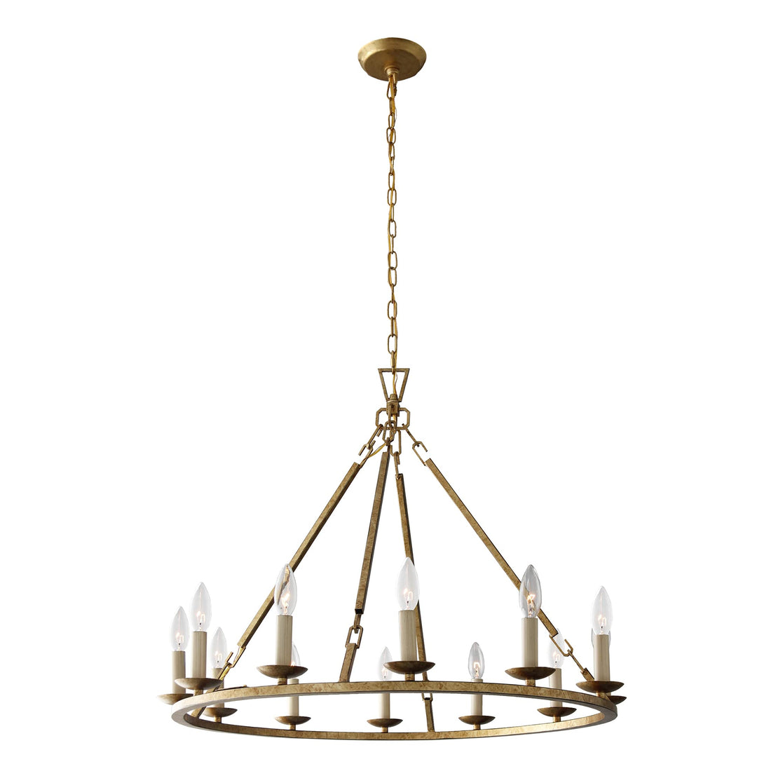 AA Warehousing 12-Light Constance Candlestick Chandelier in Antique Gold