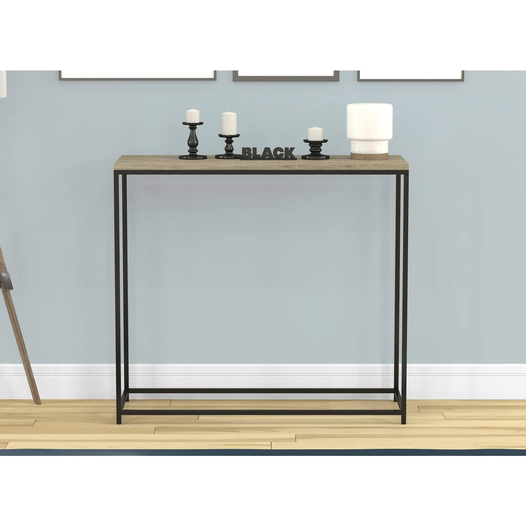 Safdie Console Table-Dark Taupe/Black Metal -