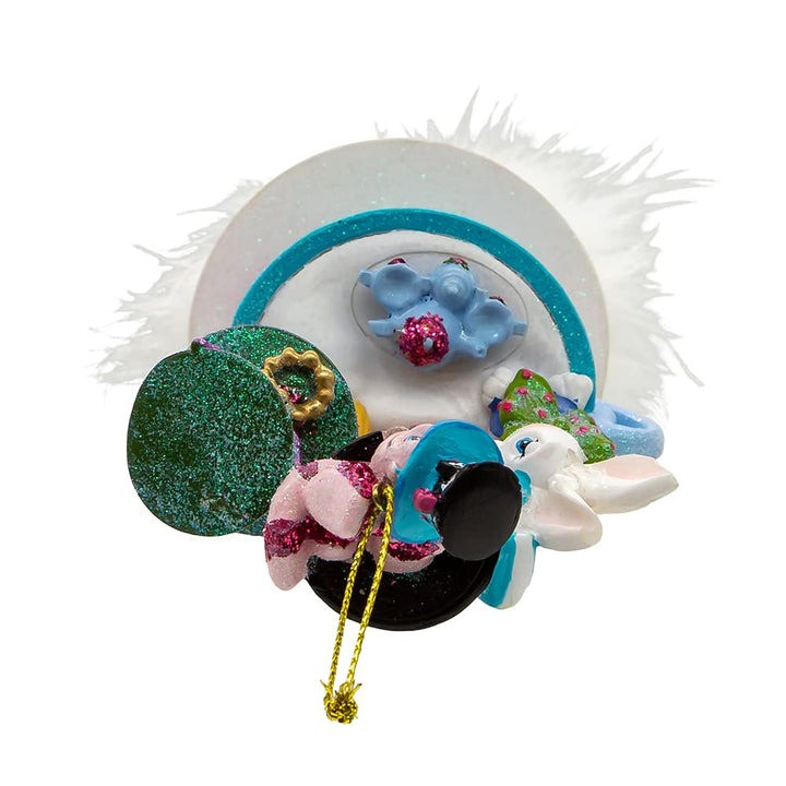 Kurt Adler 6.25-Inch Hollywood Hats Alice Teaparty Ornament