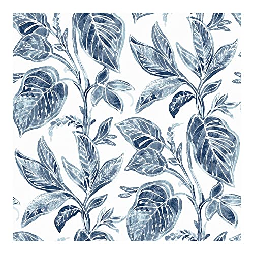 Blue Botanical Wallpaper 20.5 X Nature Wildlife Washable