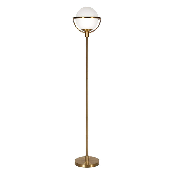 Brass Globe Stem Floor Lamp Gold Mid-Century Modern