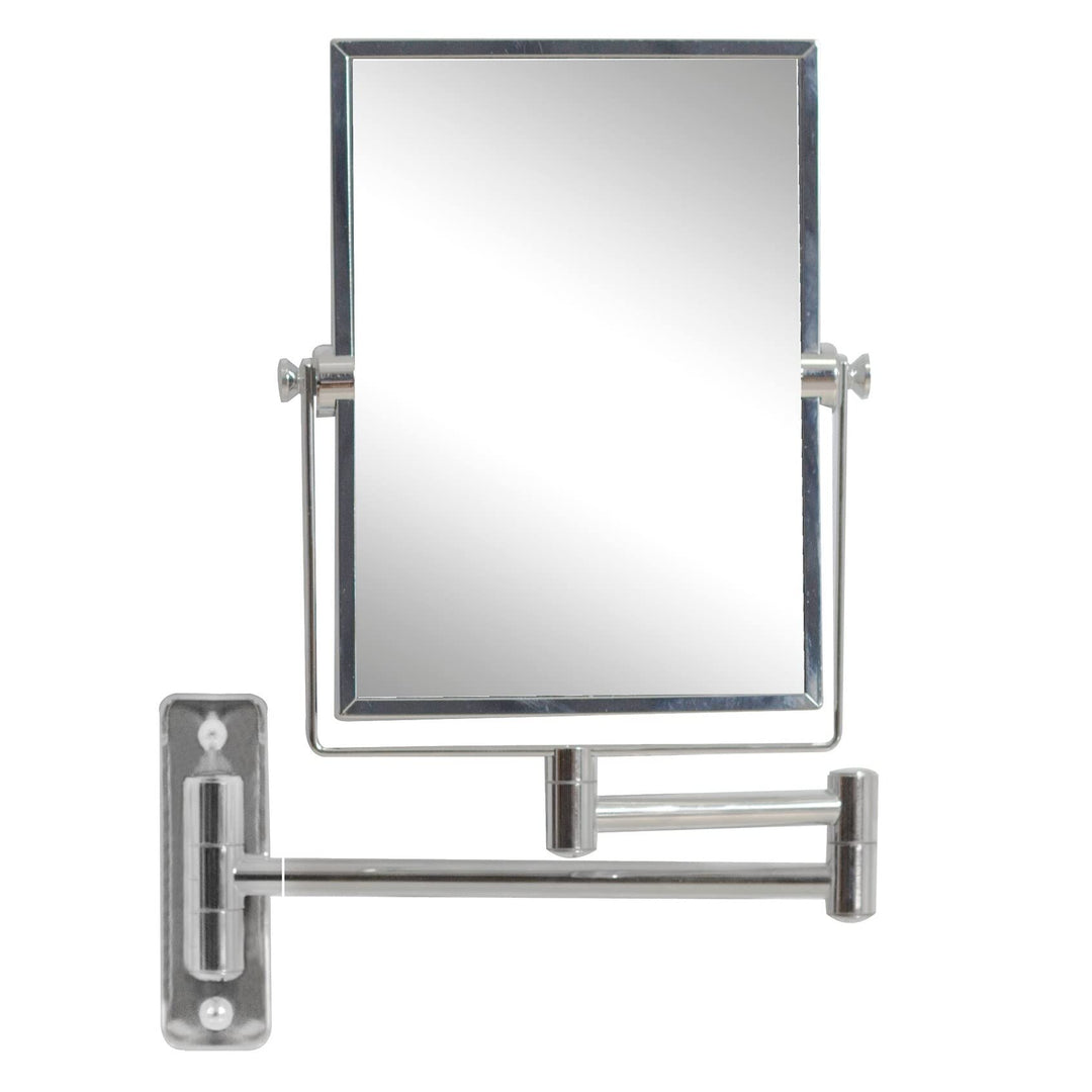 5-in. W Rectangle Brass-Mirror Wall Mount Magnifying Mirror in Chrome Color