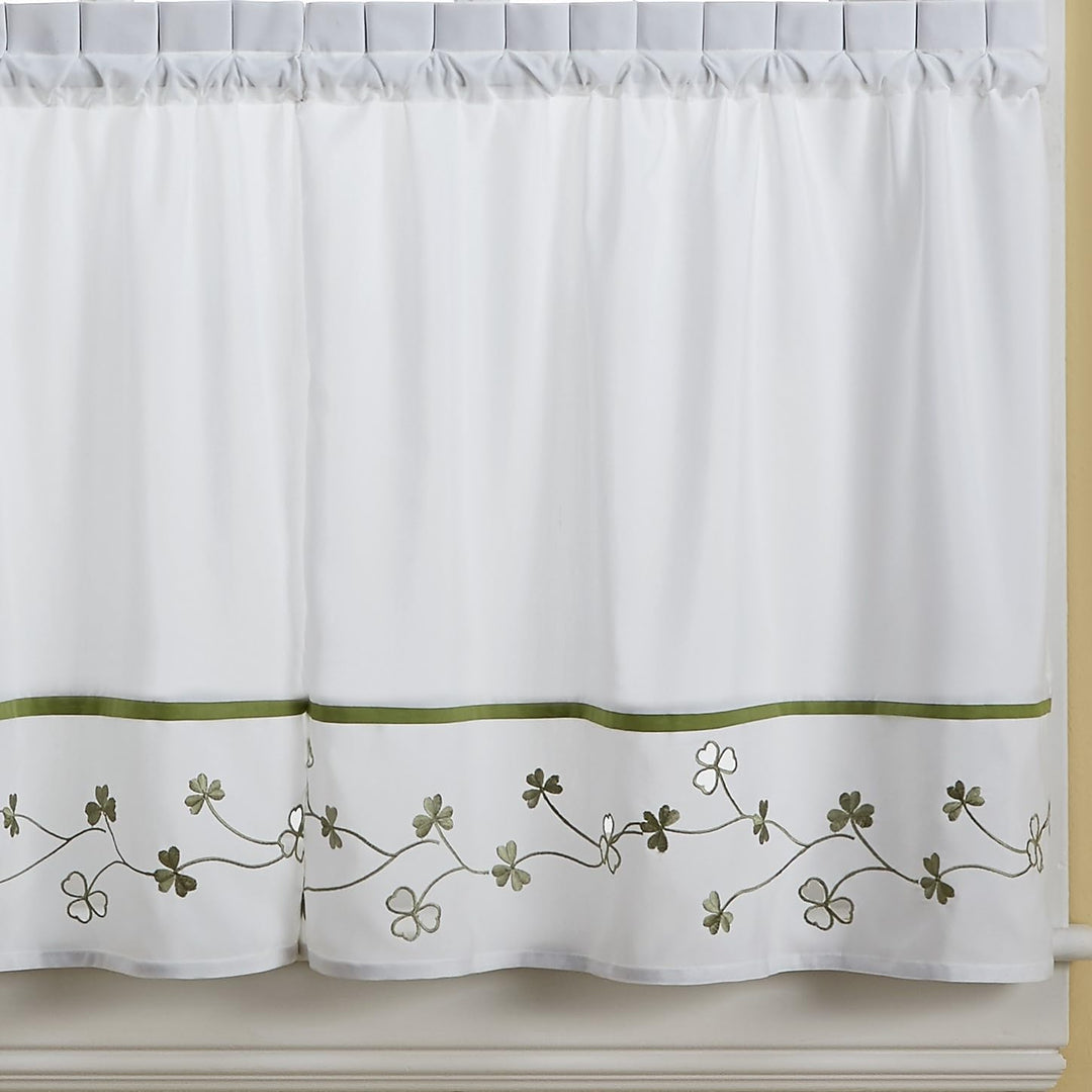 Clover Green/ White 5-piece Curtain Tier and Swag Set