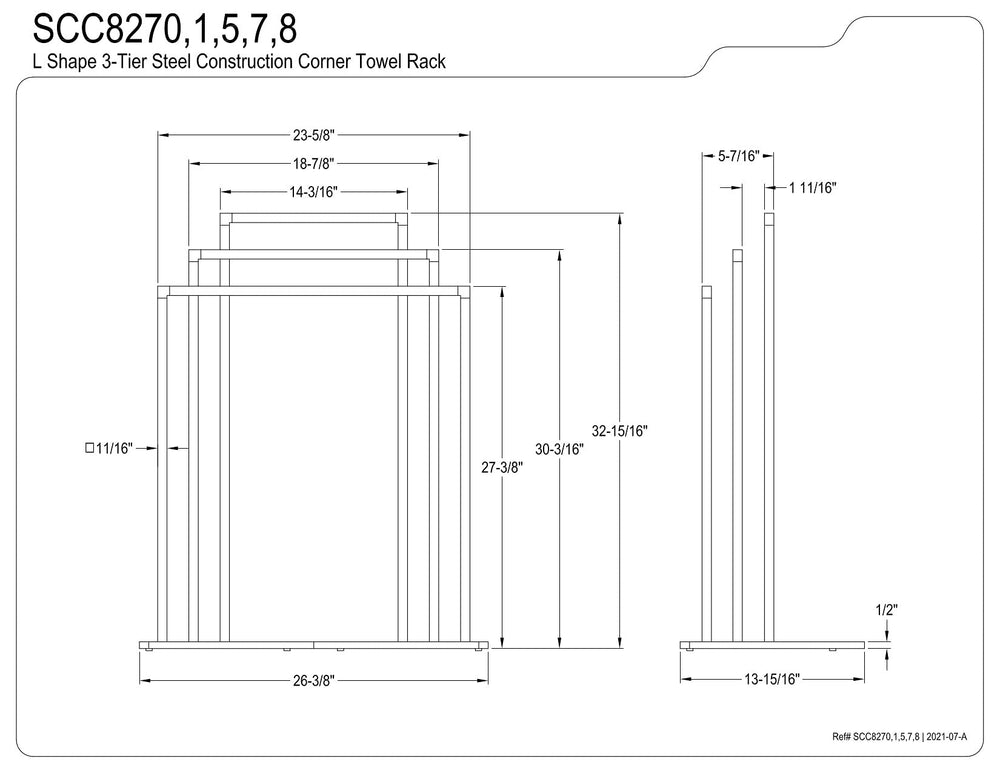 Kingston Brass Edenscape Freestanding 3-Tier Towel Rack