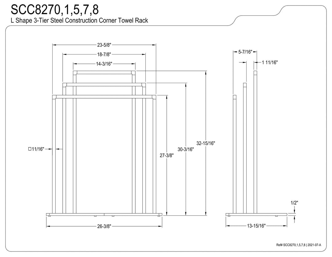 Kingston Brass Edenscape Freestanding 3-Tier Towel Rack