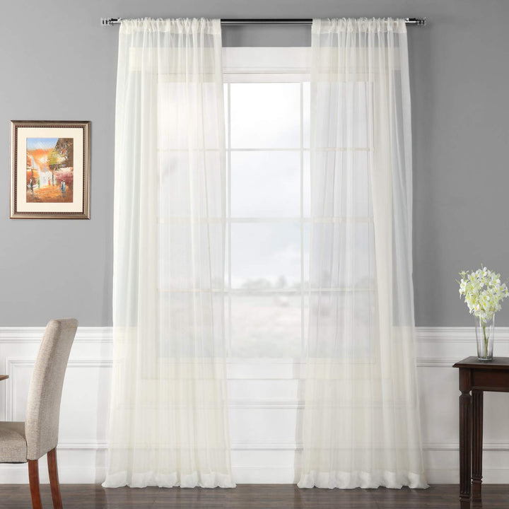 HPD Half Price Drapes SHCH-VOL3-108-PR Voile Poly Sheer Curtain Pair (2 50 X 108 - Off-White