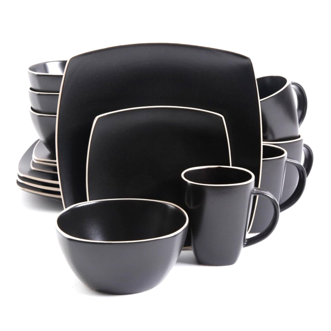 Gibson Soho Lounge Matte 16pc Dinnerware Set - Black 93597335M