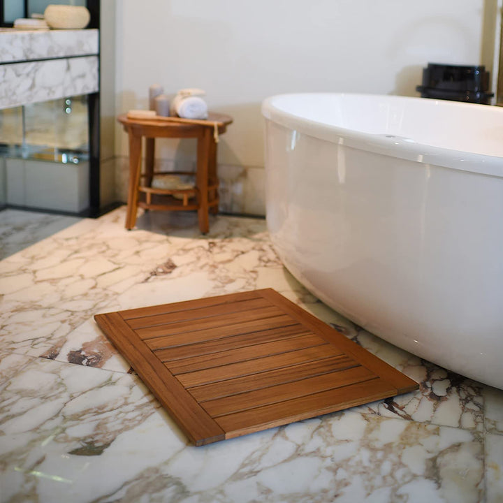 Cambridge Casual Superior Indonesian Teak Estate on-Slip Wood Bath Shower Mat