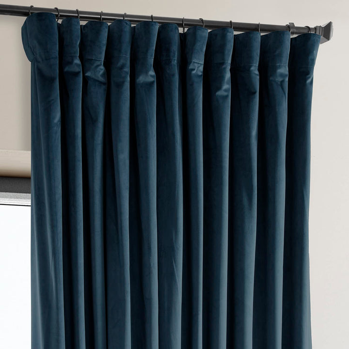 Exclusive Fabrics Signature Plush Velvet Hotel Blackout Curtains (1 Panel) - Luxury Soft Drapery for Light Control & Elegance