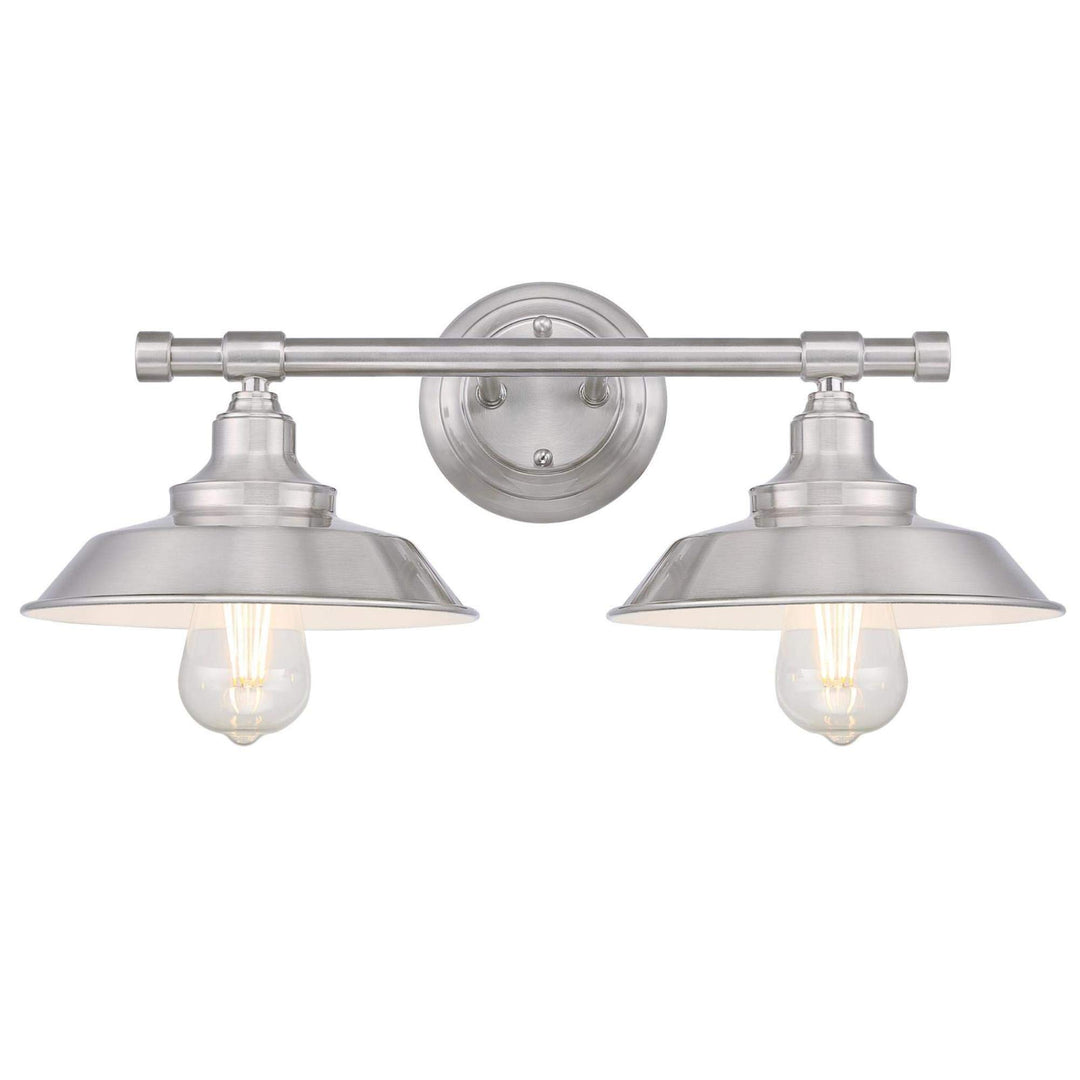 Westinghouse 6110300 Iron Hill Vintage Two-Light Indoor Wall Light Sconce 2-Light - Brushed Nickel