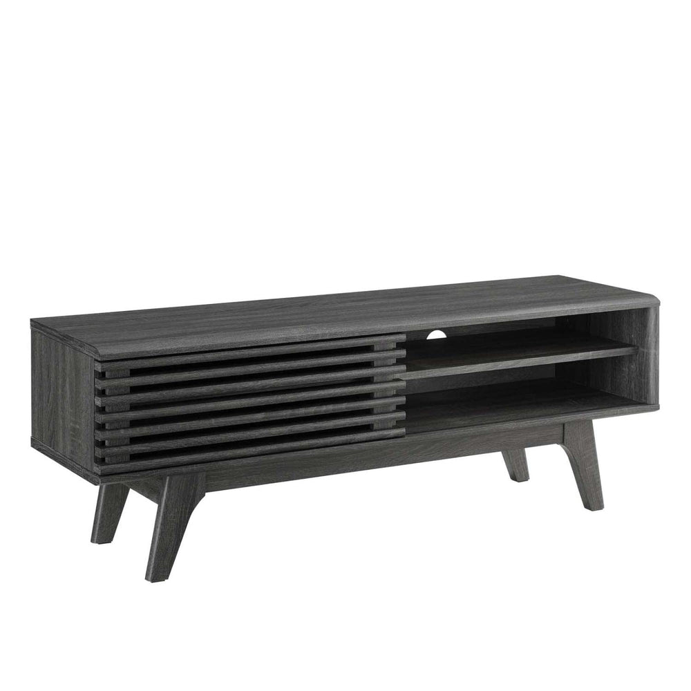 Modway Render Mid-Century Modern Low Profile 48 Inch TV Stand in Charcoal 48"