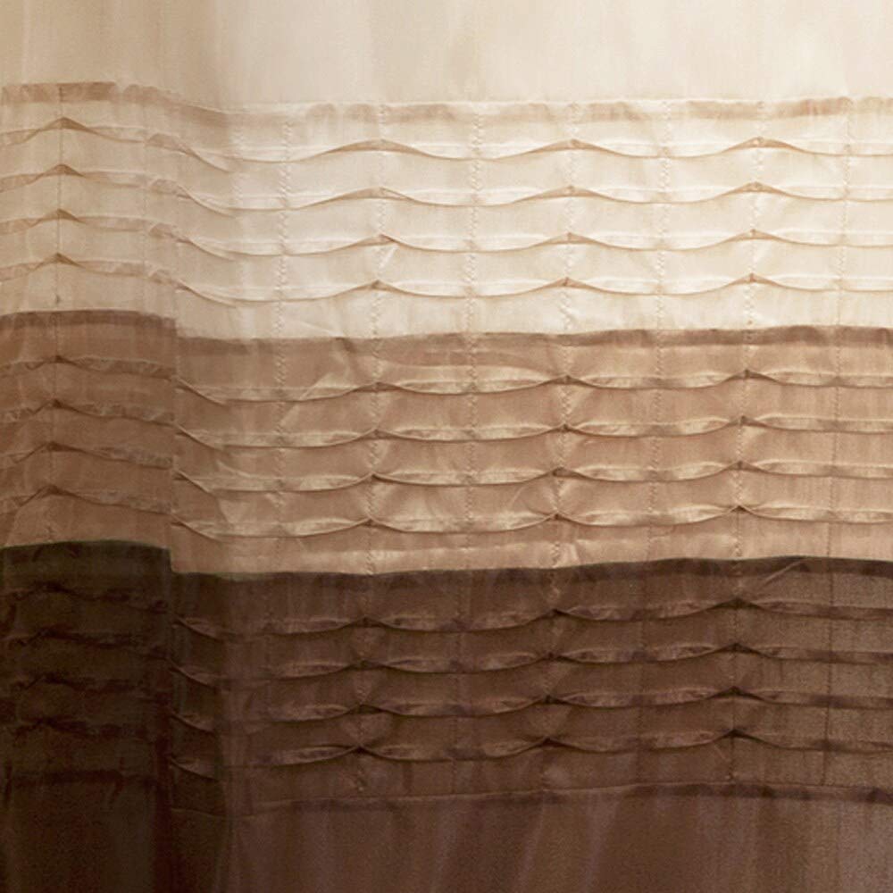 Wheat/Taupe/Chocolate Shower Curtain Brown Color Block Striped Modern