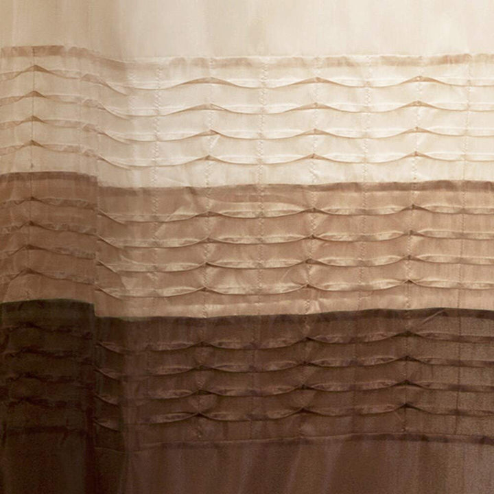 Wheat/Taupe/Chocolate Shower Curtain Brown Color Block Striped Modern