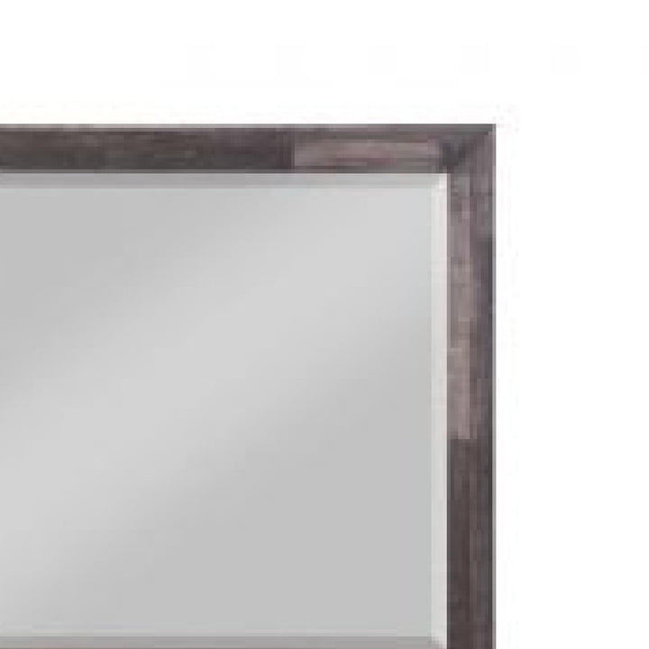 48 Inch Wood Mirror Landscape Beveled Rustic Brown Modern Contemporary - Diamond Home USA