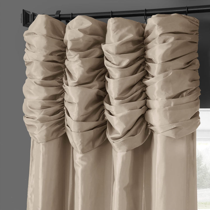 HPD Half Price Drapes Ruched Faux Taffeta Silk Curtains 108 Inches Long Room