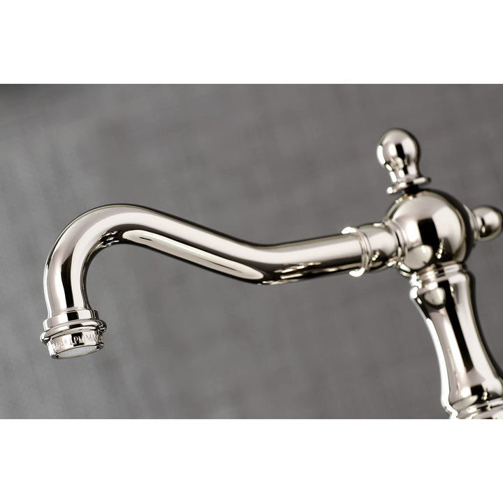 Kingston Brass KS1976AL Heritage Widespread Bathroom Faucet Polished Nickel 7.56