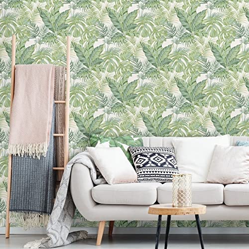 Madagascar Peel Stick Wallpaper X 20.5in Green Nature Vinyl Removable