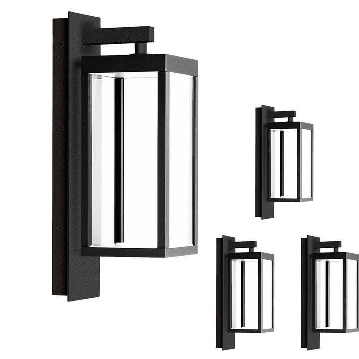 Outdoor Wall Sconce Lantern 4-pack Light Led for Porch Grey Modern