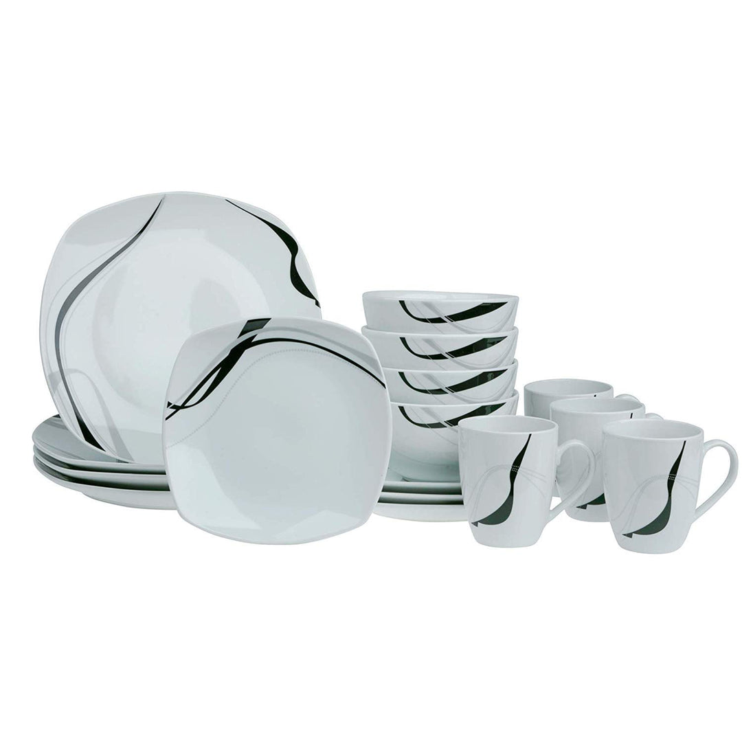 Carnival 16pc Soft Square Porcelain Dinnerware Set