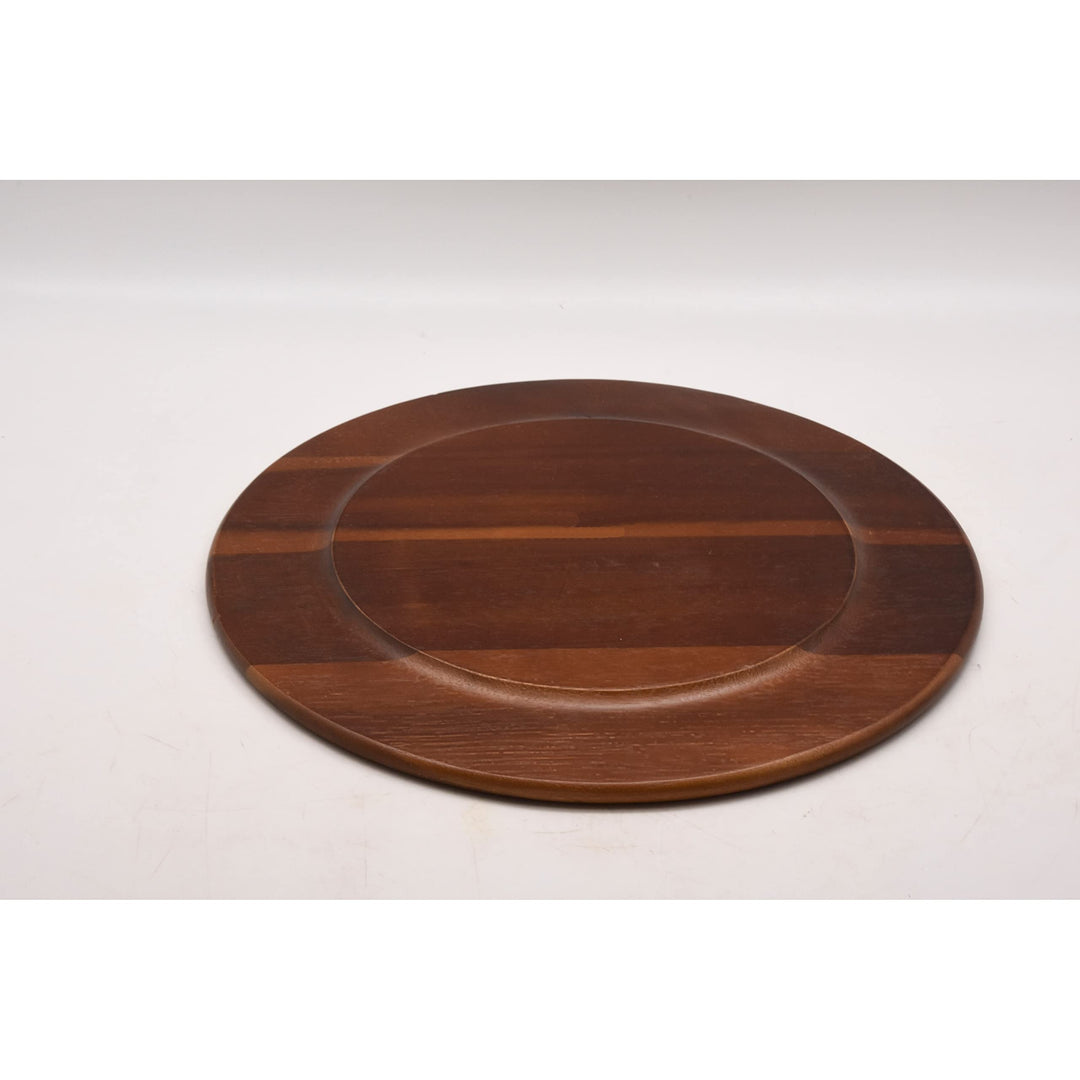 Acacia Wooden Charger Plate 4pcs/set Brown Round Wood 4 Piece Dishwasher Safe - Diamond Home USA