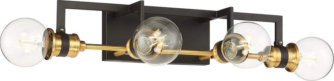 Nuvo 60/6974 Intention Vanity Warm Brass and Black Finish 4 Light