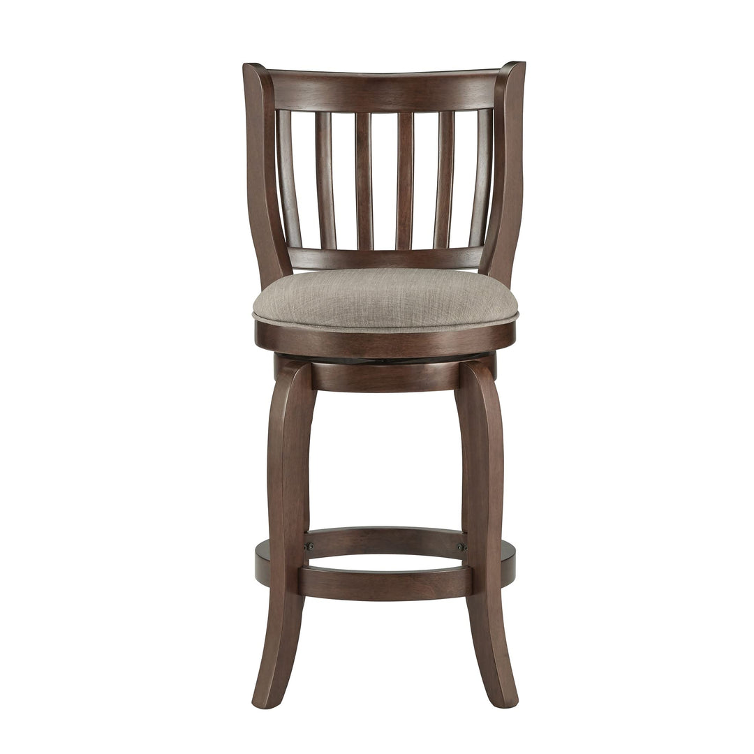 Inspire Q Ali Modern Linen High Back Swivel Stool by Classic Grey