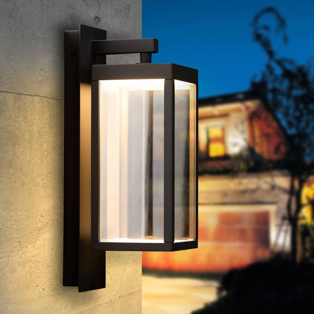 Outdoor Wall Sconce Lantern 4-pack Light Led for Porch Grey Modern