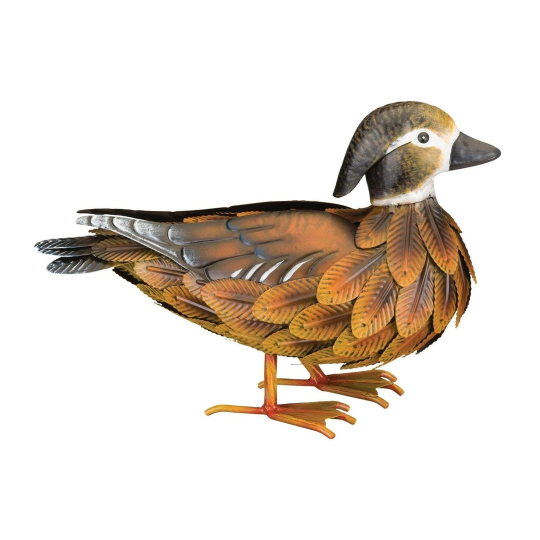 Wood Duck Female 13.25"x5.25"x9.25" Multi Color Metal