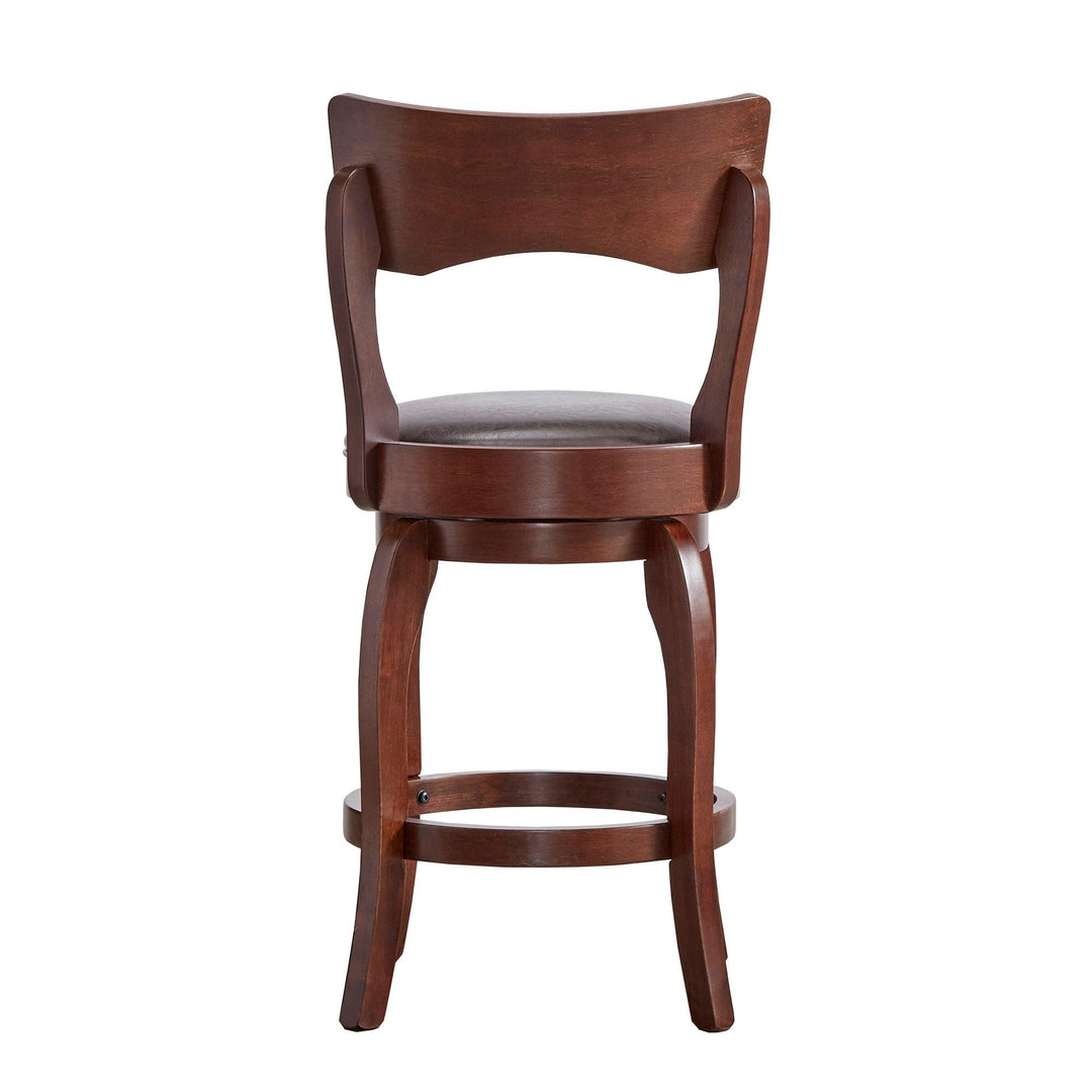 Inspire Q Lyla 24-inch Brown Counter Ight Swivel Stool by Classic Brown Faux