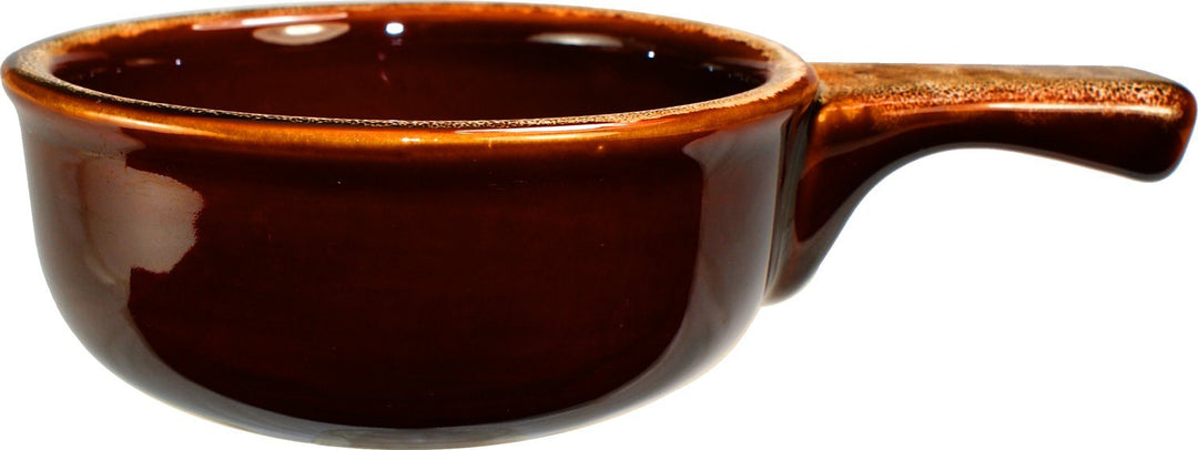 ITI- Onion Soup Crock with Handle 12-Ounce 24-Piece Caramel and Beige