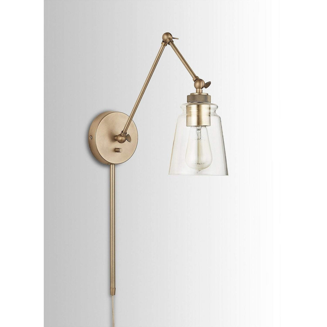 Profile 1-Light Aged Brass Wall Sconce Modern Contemporary Transitional Metal