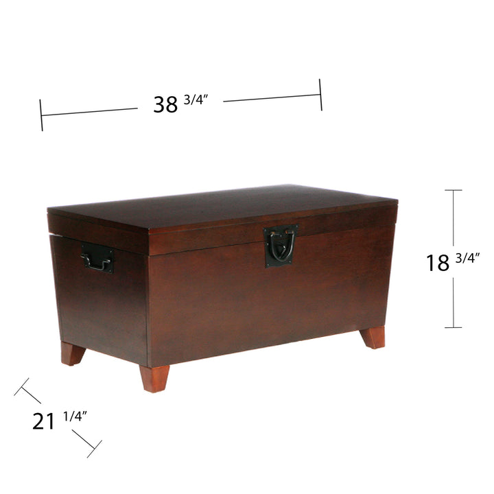 SEI Furniture Pyramid Storage Trunk Coffee Table Espresso