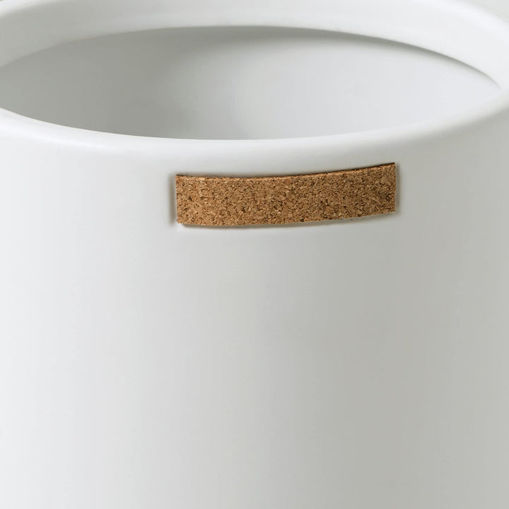 Wastebasket White Nature Modern Contemporary Ceramic Single Piece