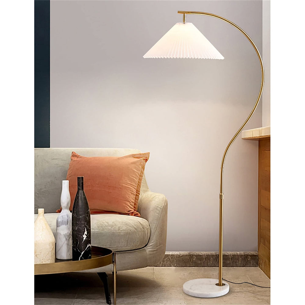 63 Inches Arched Floor Lamp for Bedrooms and Living Rooms Beige Modern - Diamond Home USA