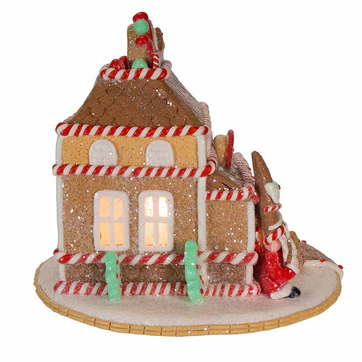 Kurt S. Adler Lighted Shop Gingerbread House 7.5-Inch Brown