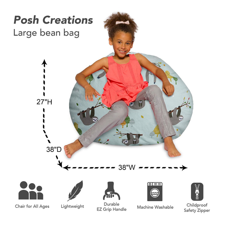 Kids Bean Bag Chair, Big Comfy Chair - Machine Washable Cover