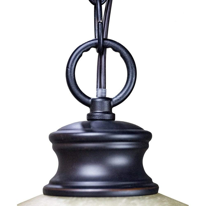 Plug in Swag Pendant Light Oil Rubbed Bronze 16" Glass Shade Cream Modern