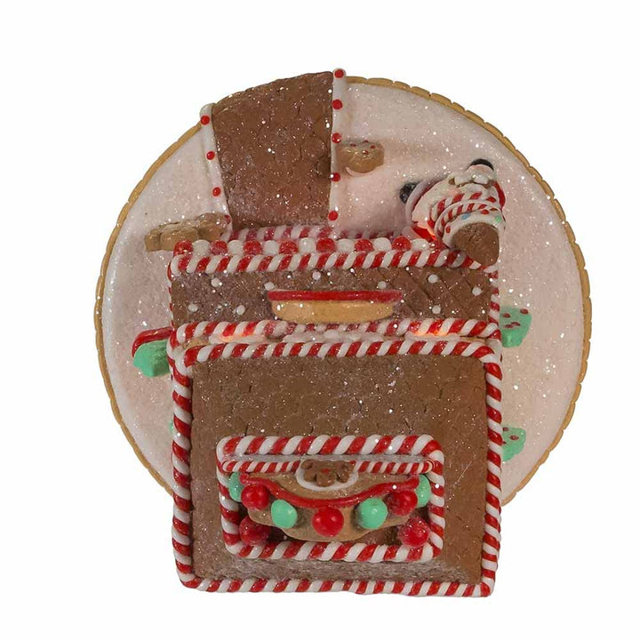 Kurt S. Adler Lighted Shop Gingerbread House 7.5-Inch Brown