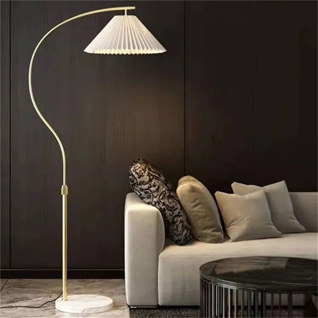 63 Inches Arched Floor Lamp for Bedrooms and Living Rooms Beige Modern