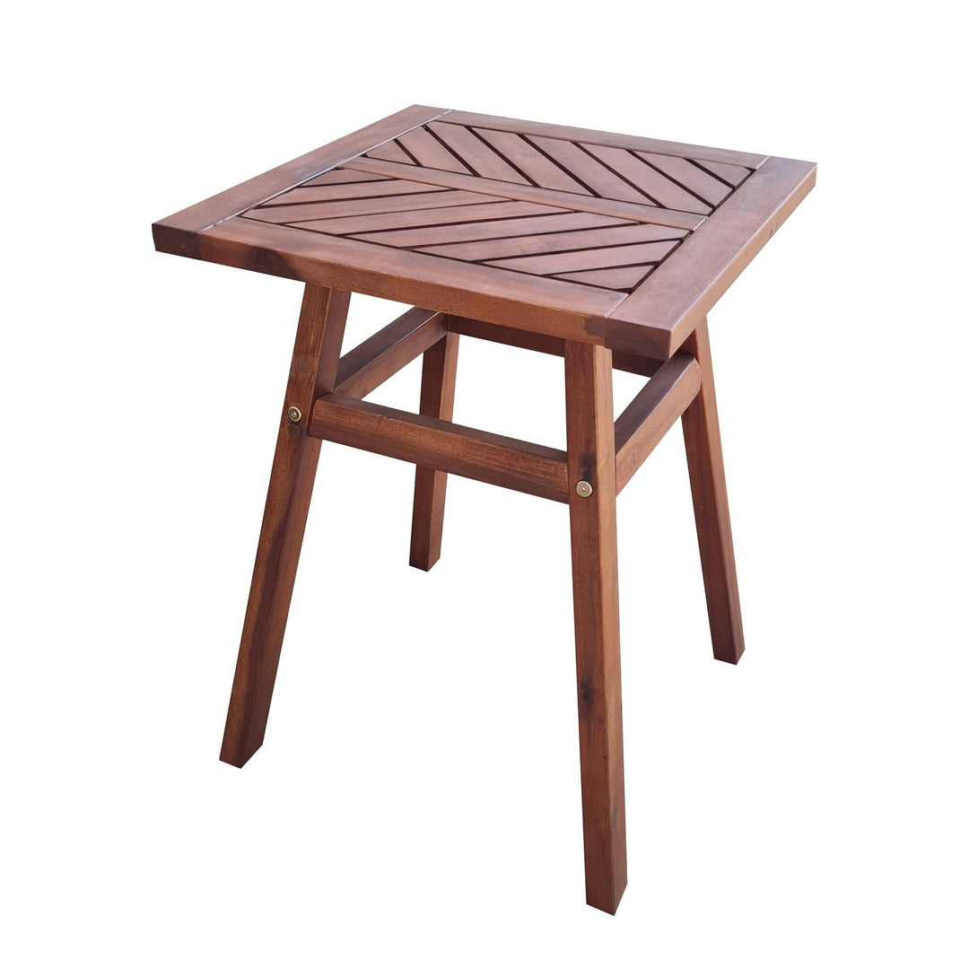 Brown Acacia Bistro Table Transitional Square Weather Resistant