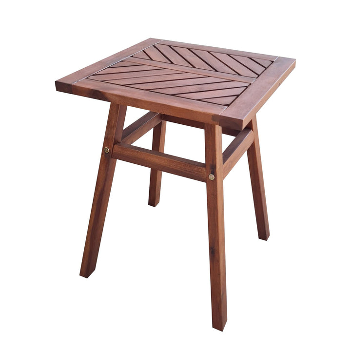 Brown Acacia Bistro Table Transitional Square Weather Resistant