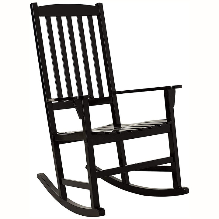 Cambridge Casual Bentley Solid Wood Outdoor Porch Rocking Chair for Patio Black