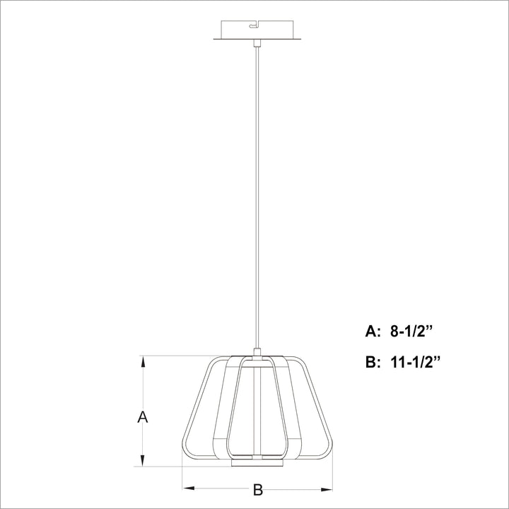 1 Light White Integrated Led Contemporary Cage 11.5-in. W X 8.5-in. H D Modern - Diamond Home USA