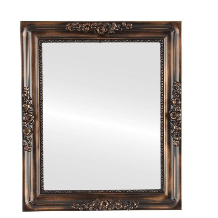 The Oval and Round Mirror Store Versailles Framed Rectangle Mirror in Rubbed 15x19