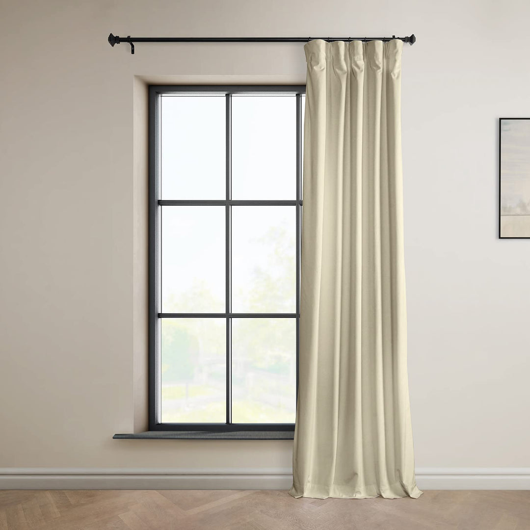 Exclusive Fabrics Signature Plush Velvet Hotel Blackout Curtains (1 Panel) - Luxury Soft Drapery for Light Control & Elegance