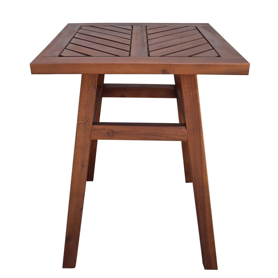 Brown Acacia Bistro Table Transitional Square Weather Resistant