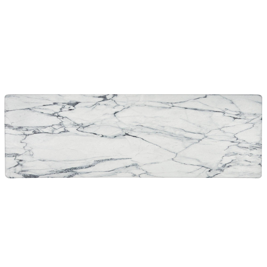 Home Dynamix Cozy Living Modern Marble Runner Anti-Fatigue Kitchen Mat 17.5"x55" - Grey/White