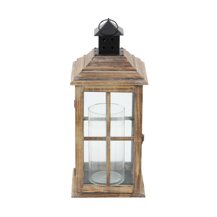 Brown Wood Traditional Lantern 9 X 23 Finish